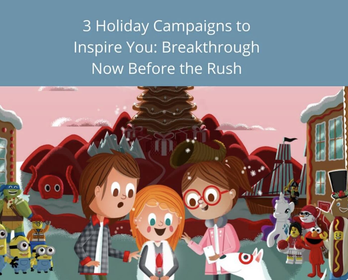 cartoon image of kids in front of christmas tree
