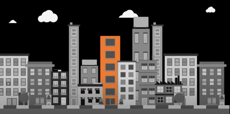 screenshot of cartoon buildings